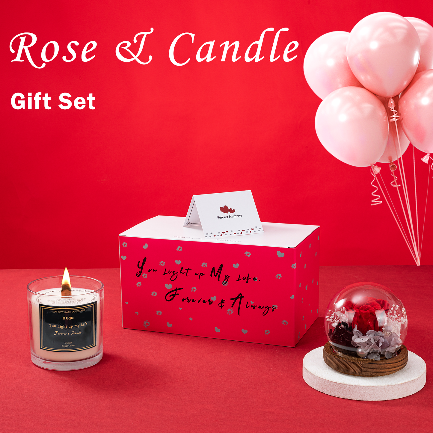 U UQUI Red Flowers Candle
