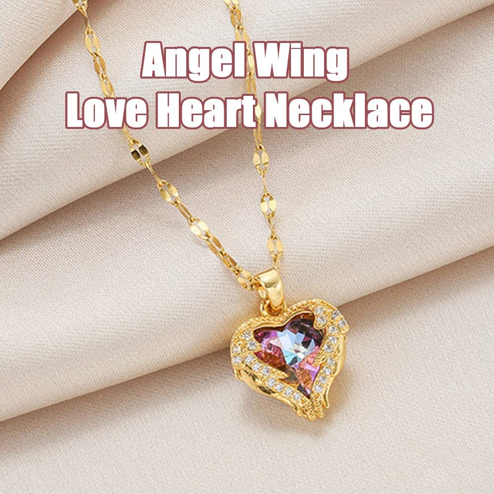 U UQUI Preserved Real Rose with I Love You Heart Necklace 100 Languages