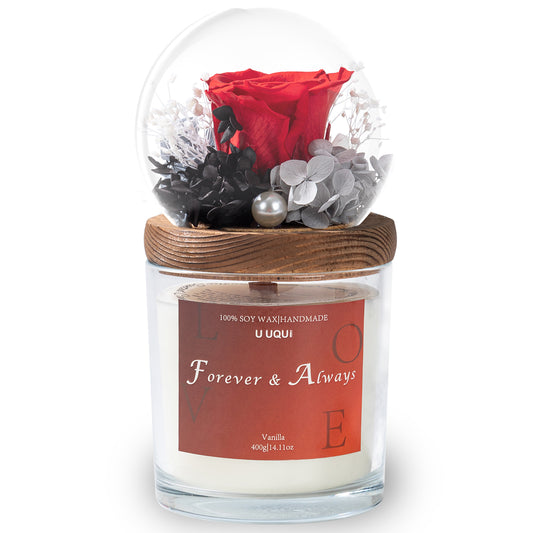 U UQUI Red Flowers Candle