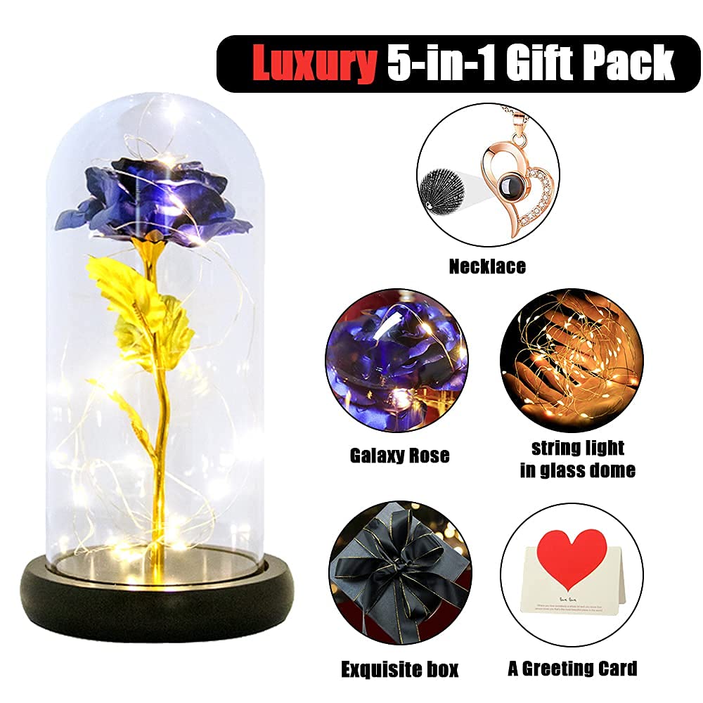 U UQUI LED Crystal Galaxy Rose