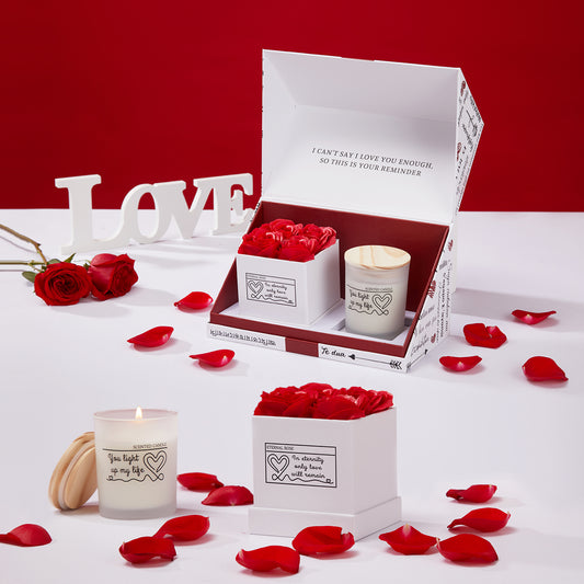 U UQUI Eternal Roses in Box & Scented Candle Gift Set