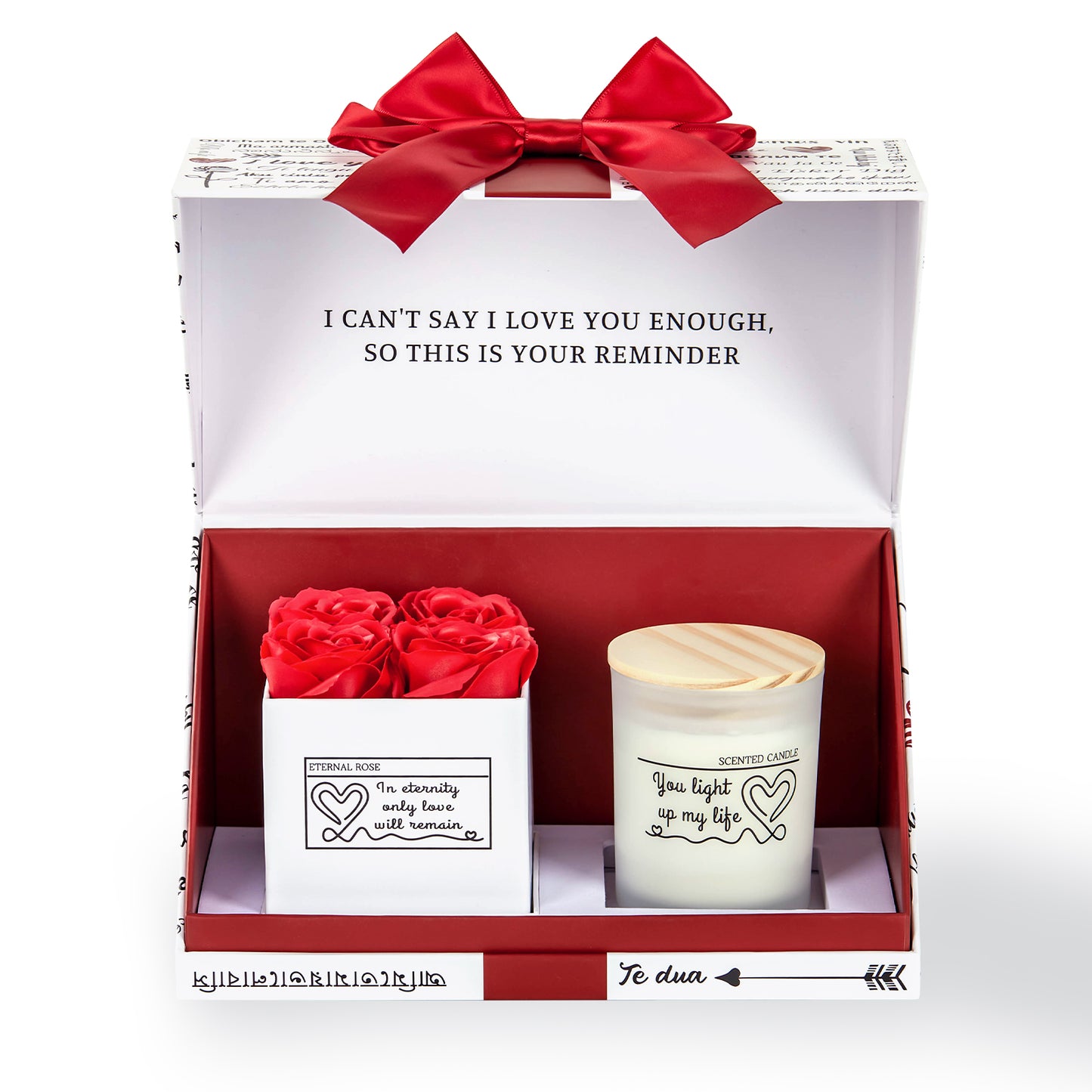 U UQUI Eternal Roses in Box & Scented Candle Gift Set