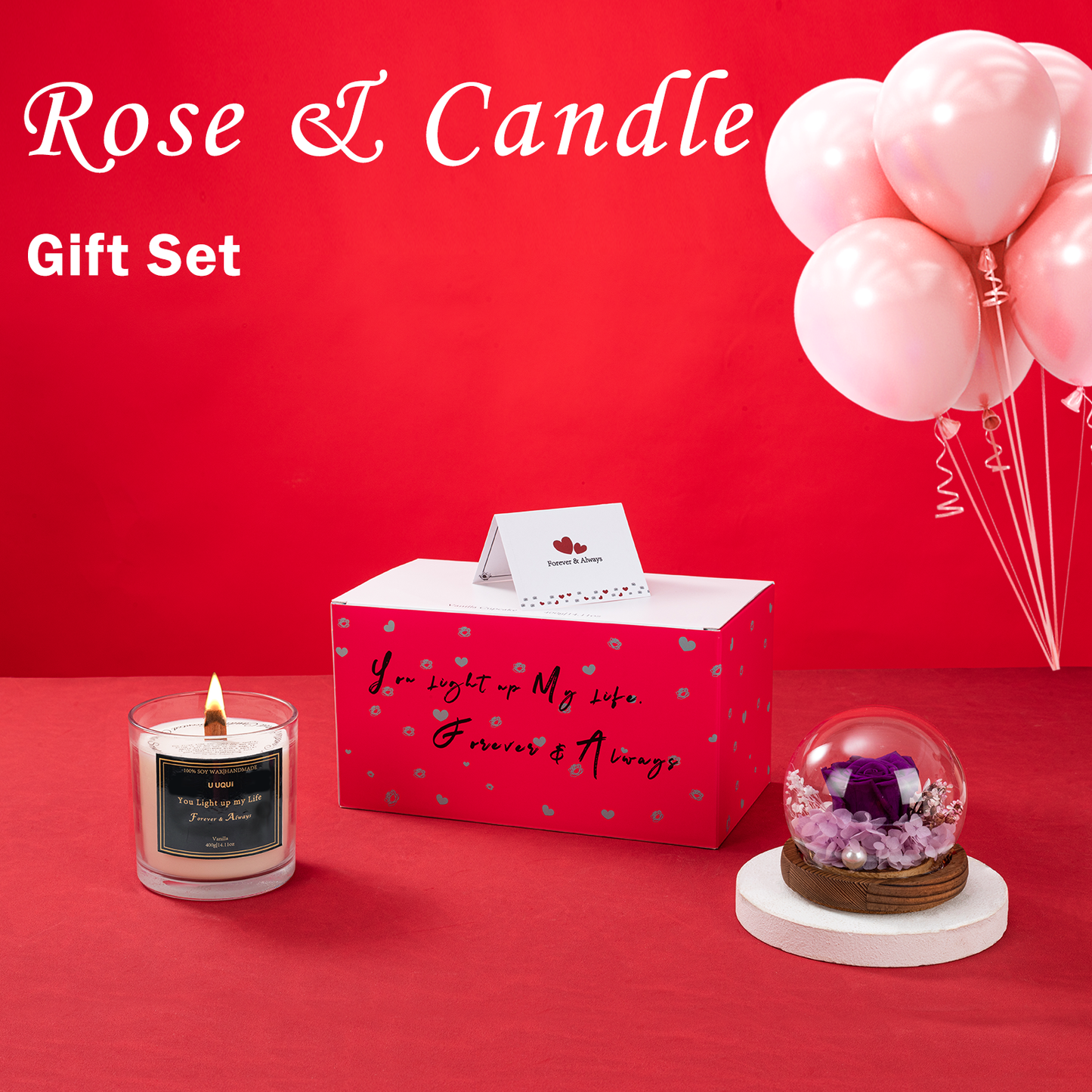 U UQUI Purple Flowers Candle