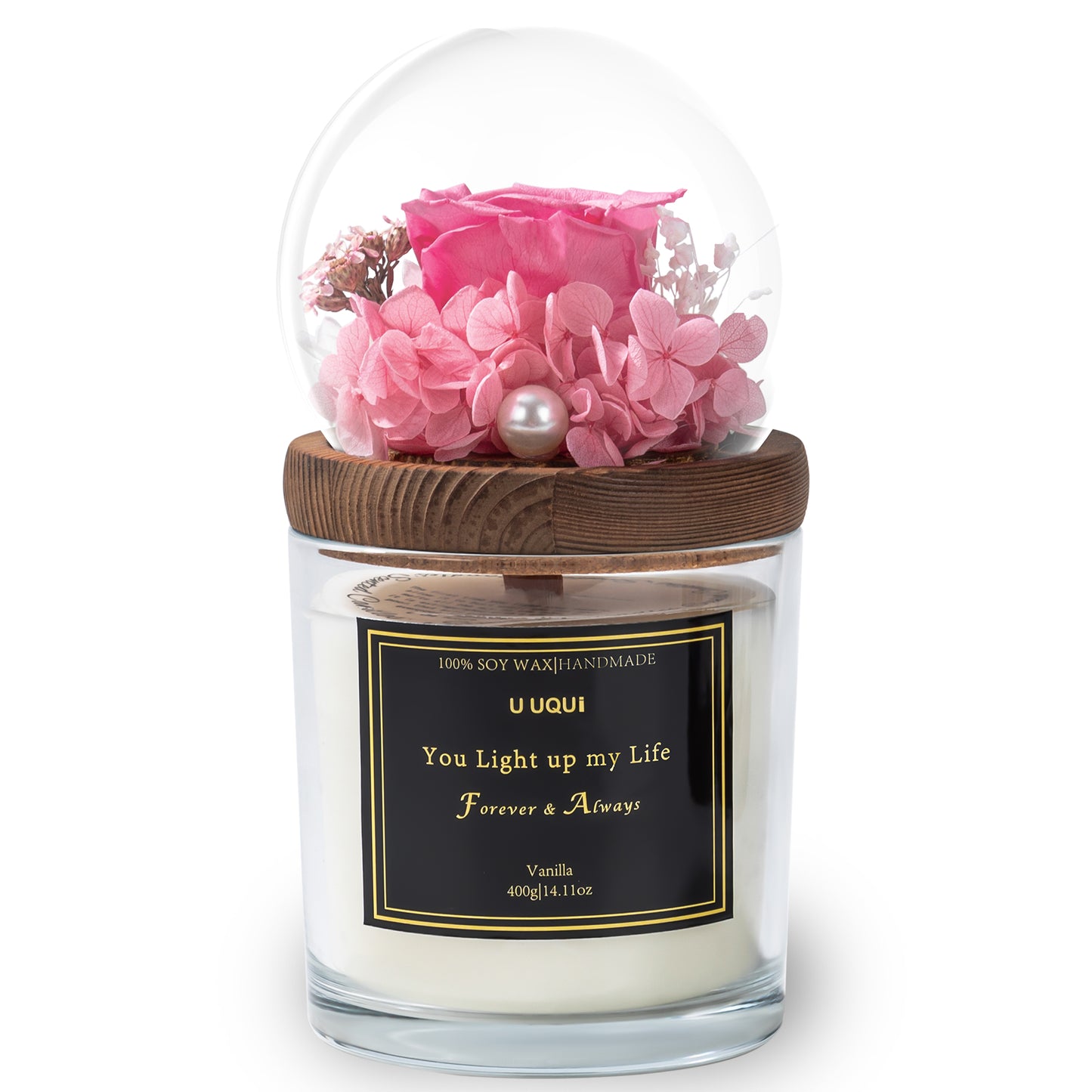 U UQUI Pink Flowers Candle